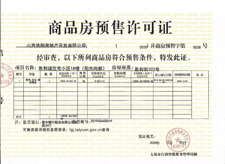 御岛财富公馆预售许可证