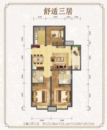 3室2厅2卫户型图