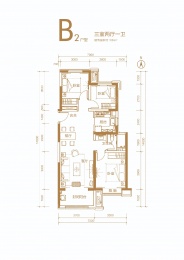 3室2厅1卫户型图