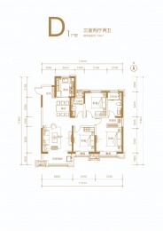 3室2厅2卫户型图