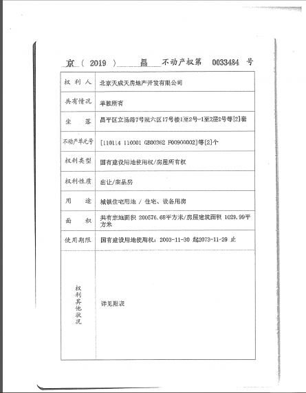 北辰红橡墅预售许可证