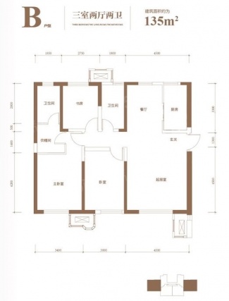 3室2厅2卫户型详情