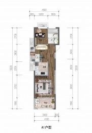 2室2厅1卫户型图