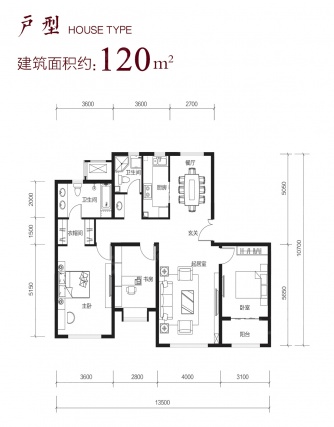 3室2厅2卫户型详情