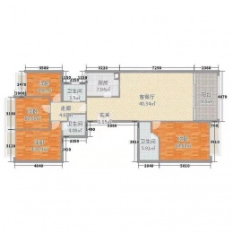 4室2厅3卫户型图