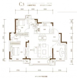 融信金地澜悦3室2厅2卫