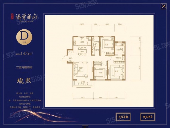 3室2厅2卫户型详情