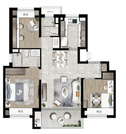 3室2厅2卫户型详情