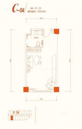 1室1厅1卫户型详情