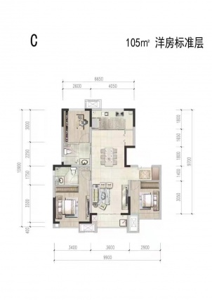 3室2厅2卫户型详情