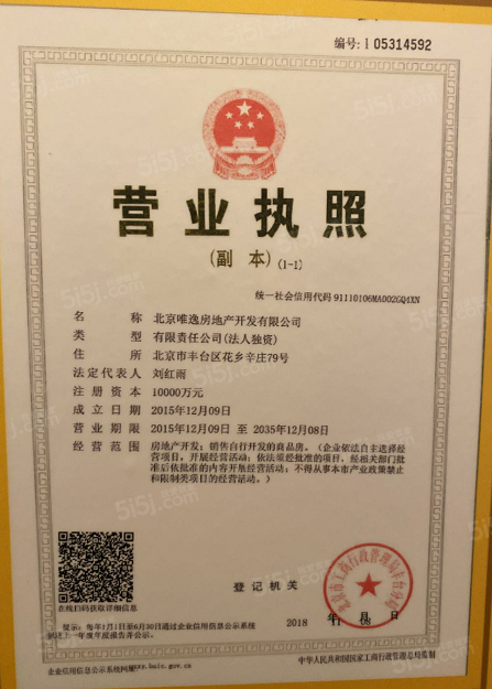 中国府开发商营业执照