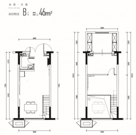 未来城天街2室1厅1卫
