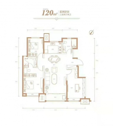 3室2厅2卫户型详情