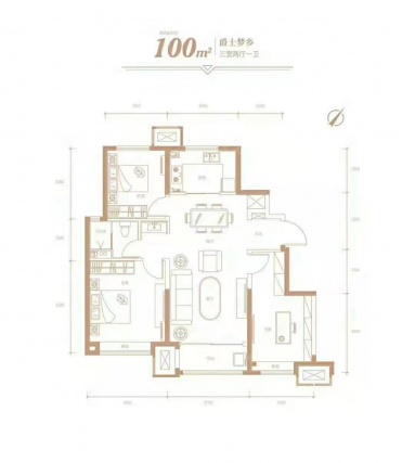 3室2厅1卫户型详情