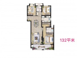 3室2厅2卫户型图