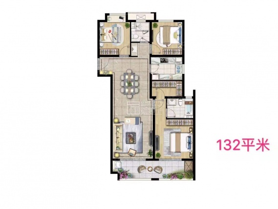 3室2厅2卫户型详情