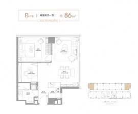 2室2厅1卫户型图