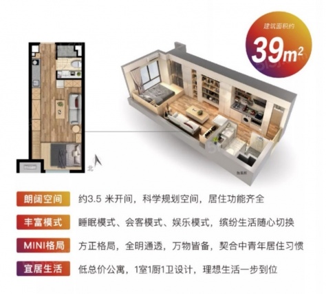 1室1卫户型详情