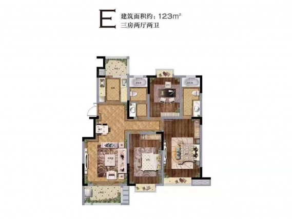 3室2厅2卫户型详情