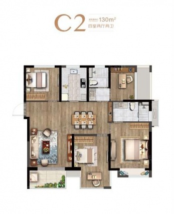 4室2厅2卫户型详情