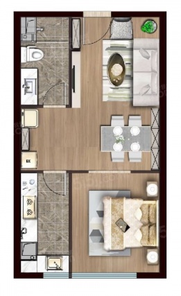 1室1厅1卫户型详情