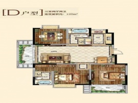 3室2厅2卫户型图