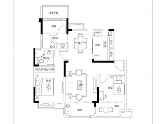 3室2厅2卫户型详情