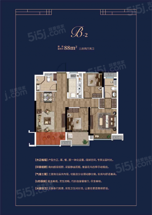 3室2厅2卫户型详情