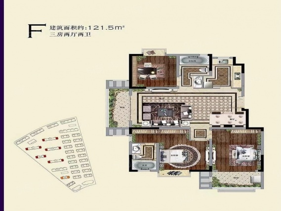 3室3厅2卫户型详情