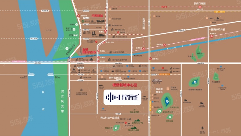 星叶欢乐城区位图