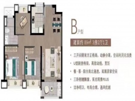 3室2厅1卫户型图