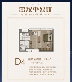 汉中公馆1室1厅1卫
