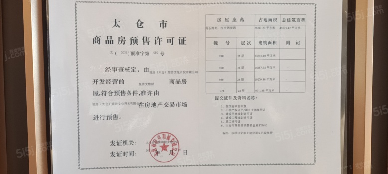 复游文旅城预售许可证