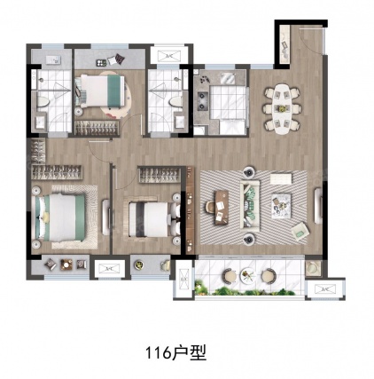 3室2厅2卫户型详情