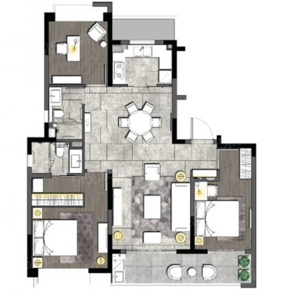 3室2厅2卫户型详情