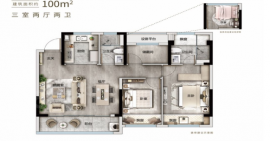 3室2厅2卫户型图