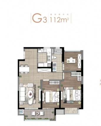 3室2厅1卫户型详情