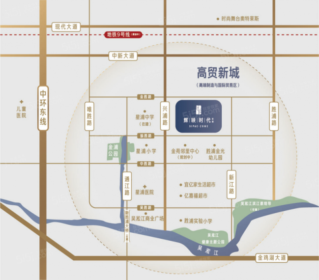 辉映时代花园区位图