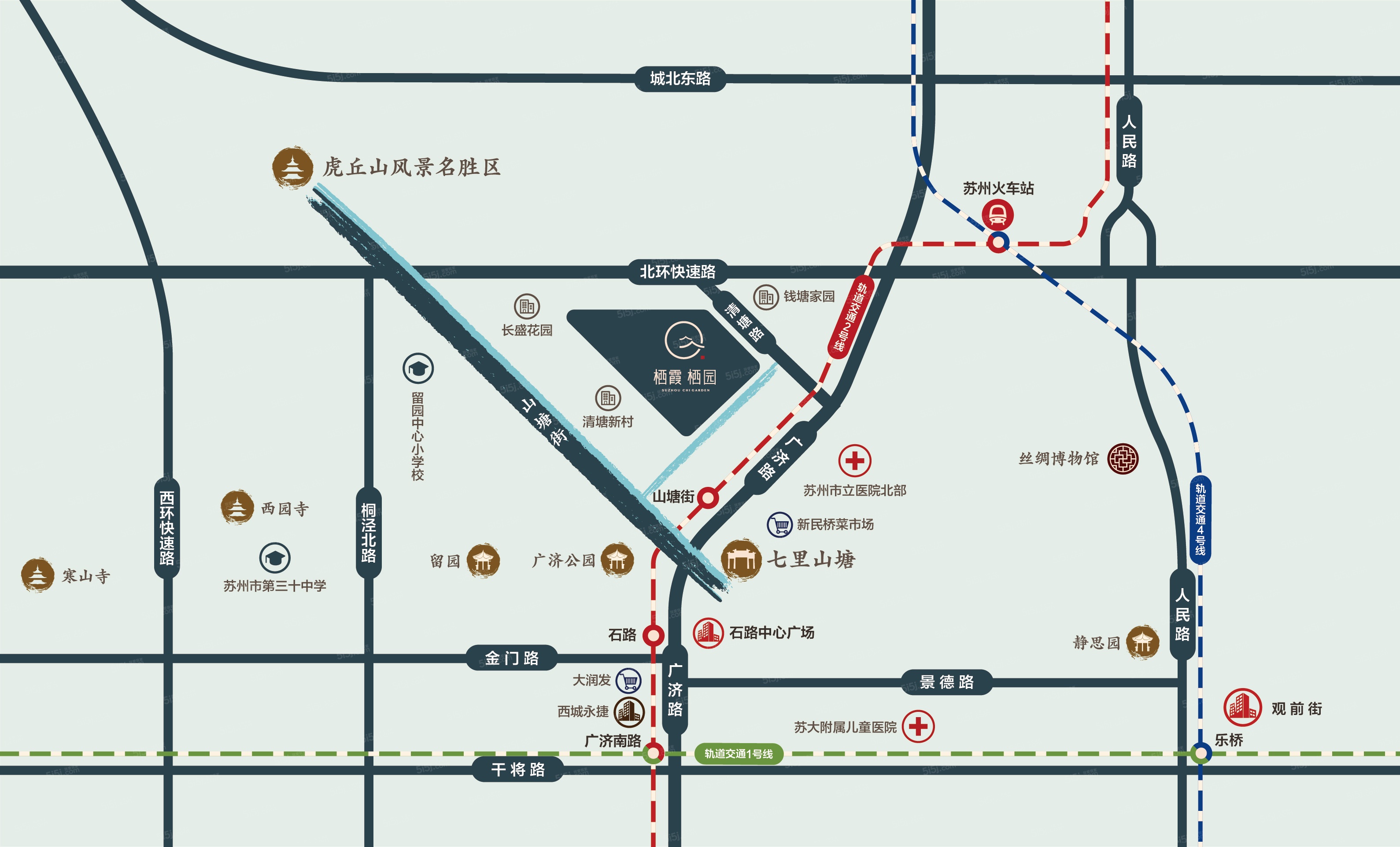 栖霞栖园区位图