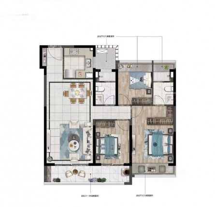 3室2厅2卫户型详情