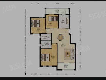 上海城新天地家园3室2厅2卫