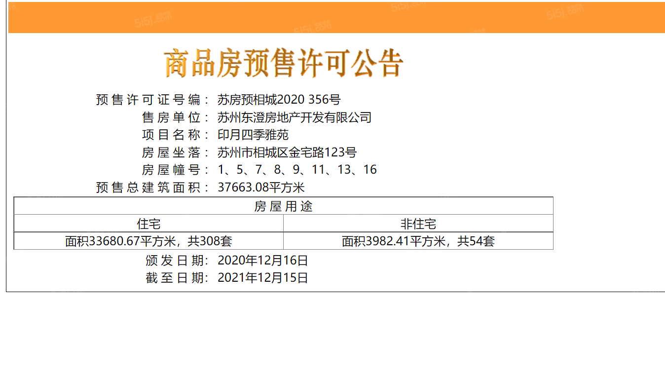 东原月印万川预售许可证