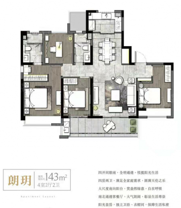 4室2厅2卫户型详情