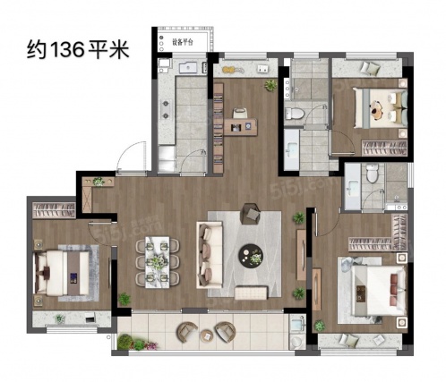 4室2厅2卫户型详情