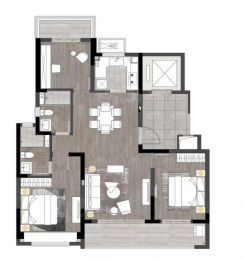 3室2厅2卫户型图