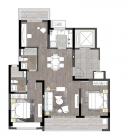 辉映时代花园3室2厅2卫