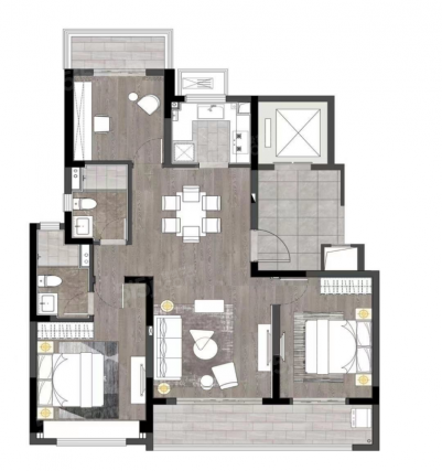 3室2厅2卫户型详情