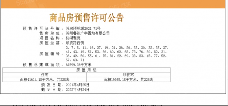 鲁能泰山9号预售许可证