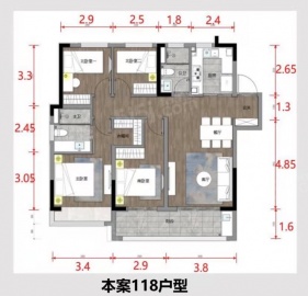 上坤云栖时光4室2厅2卫