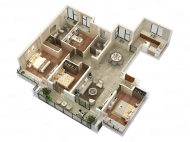 4室2厅2卫户型图